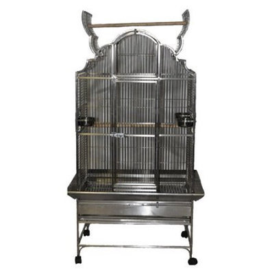 A & E Cage Co Large Victorian Top Bird Cage with Stand Color: Stainless Steel