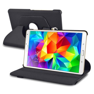 Insten INSTEN Black Leather Case 360 Degree Rotating Stand Cover For Samsung Galaxy Tab S 8.4 inch Tablet T700