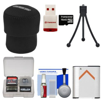 OP/Tech Essentials Bundle for Sony Cyber-Shot DSC-QX100 Smartphone Attachable Lens-Style Camera with 16GB Card + Case + NP-BN1 Battery + Flex Tripod Kit