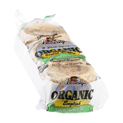 Barowsky's Organic English Muffins 100% Sprouted Whole Wheat - 6 CT