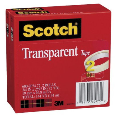 Scotch Transparent Tape 600 2P34 72, 3/4