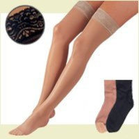 Activa Hosiery Activa Sheer Therapy 15-20 mmHg Thigh High Closed Toe Hosiery with Lace Top, Nude, Size D, 0.04 Pound
