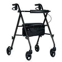 Medline Ultra-Lightweight Freedom Rollator, Black, 1 ea