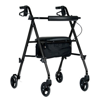 Medline Ultra-Lightweight Freedom Rollator, Black, 1 ea