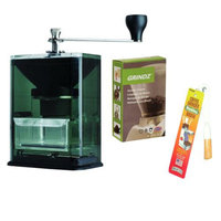 Hario MXR2TB Coffee Grinder w/ Suction Base + Coffee Grinder Cleaner + Coffee Grinder Dusting Brush
