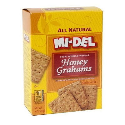 Mi-Del 100% Whole Wheat Grahams, Honey, 16-Ounce