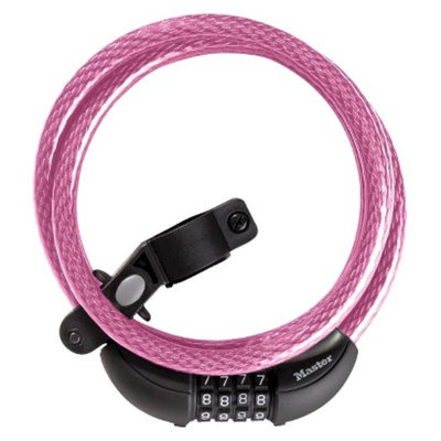 Master Lock 10mm Cable Combination Lock 6ft - Pink