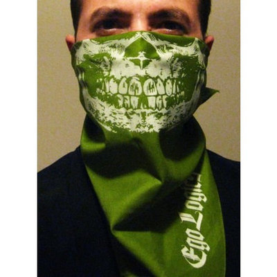 Eco SKULL JAWBONE BANDANA OLIVE FACE MASK PAINTBALL ARMY CAMO GRILL FACE