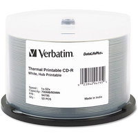Verbatim 94755 50 Pack 52X CDR White Printable Spindle