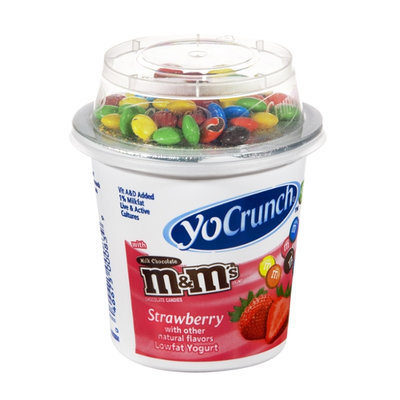 YoCrunch Yogurt Strawberry Lowfat with M&M's