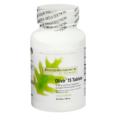 FoodScience of Vermont Olivir 15 500 mg Dietary Supplement Tablets