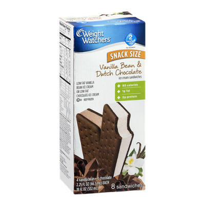 Weight Watchers Ice Cream Sandwiches Vanilla Bean & Dutch Chocolate - 8 CT