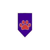 Ahi Red Swiss Dot Paw Screen Print Bandana Purple Small