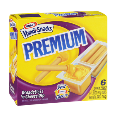Kraft Handi Snacks Premium Breadsticks 'n Cheese Dip Snack Packs - 6 CT