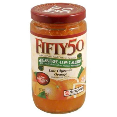 Fifty 50 Low Glycemic Orange Marmalade Spread, 12 oz, - Pack of 6