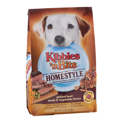 Kibbles 'n Bits Dog Food Grilled Beef Steak & Vegetable Flavor