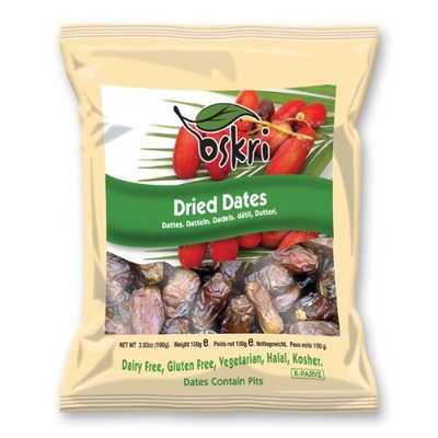 Oskri Organics Oskri Dates with Pits, Dried, 3.53 Ounce Bag