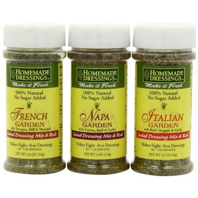 Homemade Dressings Homemade Dressing Mix Variety Pack (French Garden, Napa Garden & Italian Garden), 3.3 to 4-Ounce Containers