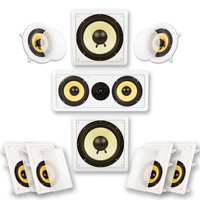 Acoustic Audio HD726 7.1 In-Wall/Ceiling 9-Piece Home Speaker System - 26 Hz - 22 kHz
