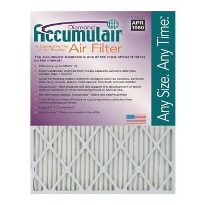 20x34x1 (19.5 x 33.5) Accumulair Diamond 1-Inch Filter (MERV 13) (2 Pack)
