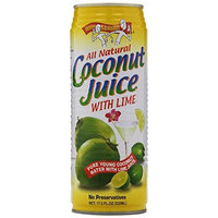 Amy & Brian Natural Coconut Juice with Lime, 12 - 17.5- Ounce Cans