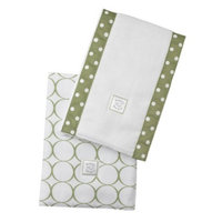 SwaddleDesigns Baby Burpies 2-pc. Set - Sage Mod Circles