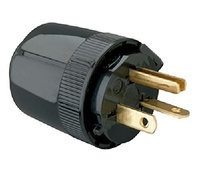 Legrand P & S 5864-BK Straight Blade Medium Duty Plug, 20A 250V 2P 3-WIRE, 6-20P, Black