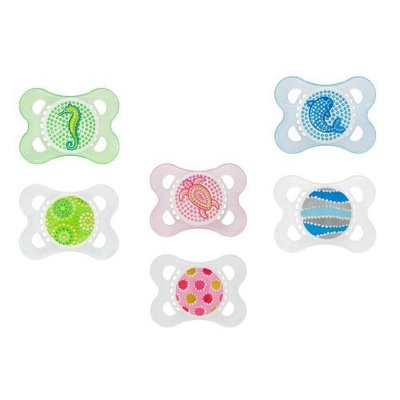 MAM 2 Pack Pearl Silicone Pacifier, 2 Months, Colors May Vary