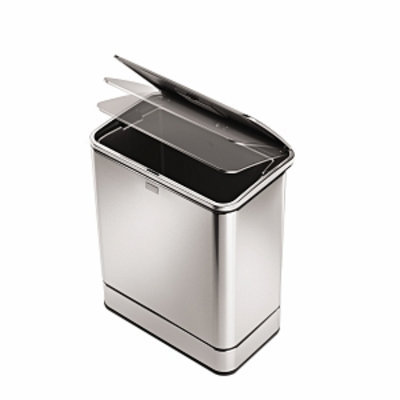simplehuman Rectangular Sensor Can Fingerprint-Proof Stainless Steel, Brushed, 14.5 gallons, 1 ea