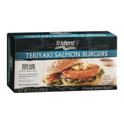 Trident Seafoods Teriyaki Salmon Burgers - 4 CT