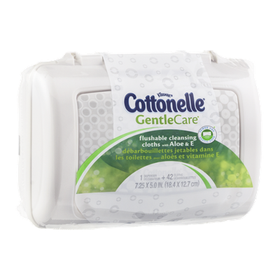 Kleenex Cottonelle GentleCare Flushable Cleansing Cloths with Aloe & E - 42 CT