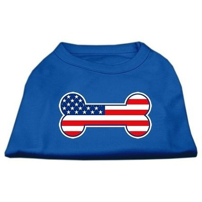 Ahi Bone Shaped American Flag Screen Print Shirts Blue XS (8)
