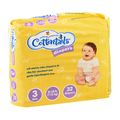 Cottontails Size 3 Diapers (16-28 lb) - 32 CT