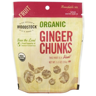 Woodstock Farms Ginger Crystallized Chunks 6Ounce (Pack of 8)