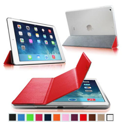 Fintie Ultra Slim Lightweight Case with Semi Transparent Hard Shell Cover for Apple iPad Air (5th Gen), Red/Frost