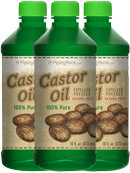 Piping Rock Castor Oil (Expeller Pressed) Hexane Free 3 Bottles x 16 fl oz