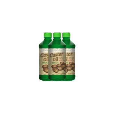 Piping Rock Castor Oil (Expeller Pressed) Hexane Free 3 Bottles x 16 fl oz