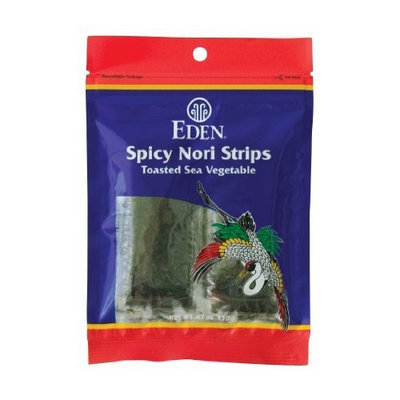 Eden Spicy Toasted Nori Strips - Cultivated, 0.47-Ounce Packages (Pack of 6)