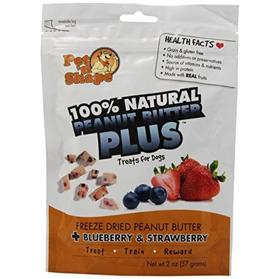 Pet N' Shape Pet 'N Shape - Petventures DPH50102 Freeze Dried Peanut Butter Plus Dog Treat with Blueberry and Strawberry, 2-Ounce
