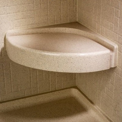 Swanstone CS-1616-010 Corner Shower Seat, White Finish