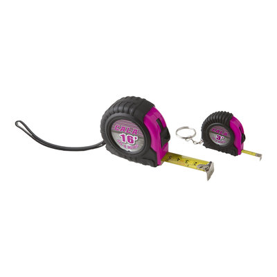 David Shaw Silverware Na Ltd Cala Pink 2 Piece Tape Measure Set - David Shaw Silverware NA LTD