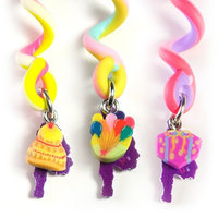 Spaghetti Headz Orange & Pink Feather Hair Twist Set