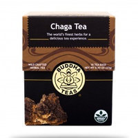 Buddha Teas Chaga 100 Percent Organic Herbal Tea 18 Bags Per Packet