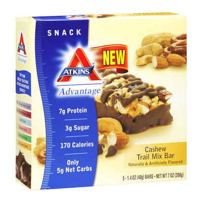 Atkins Advantage Cashew Trail Mix Bars Nutritional Supplement Bars