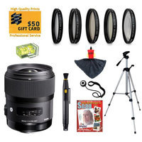 Opteka Sigma 35mm F1.4 DG HSM ART Lens with UV, CPL, FLD, ND4,+10 Macro Filters and Bundle for Sony Alpha A77, A65, A58, A57, A55, A37, A35, A33, A900, A700, A580, A56
