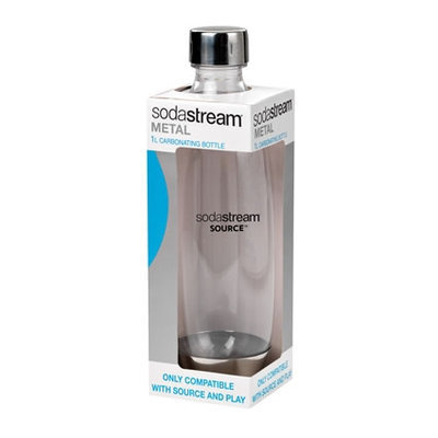 Soda Stream One Litre Carbonating Bottle-SILVER-One Size