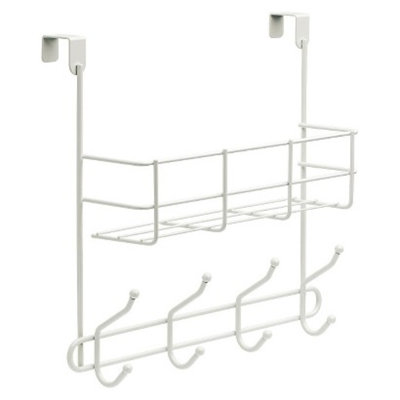 Room Essentials Over-The-Door Basket with Hook Rail White