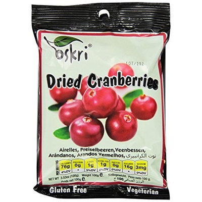 Oskri Organics Oskri Dried Fruit, Cranberries, 3.53-Ounce (Pack of 8)