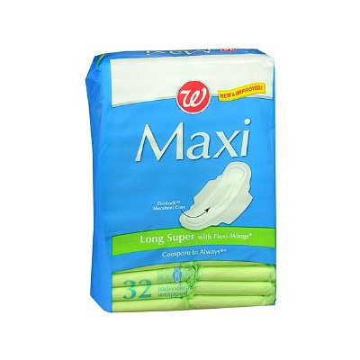 Walgreens Maxi Pads with Flexi-Wings Long Super