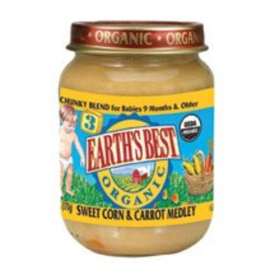 Earth's Best Organic Junion Sweet Corn & Carrot Melody Baby Food (12x6oz) ( Value Bulk Multi-pack)